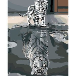 Malování na plátno podle čísel Kotě nebo tygr?