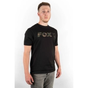 Černé tričko s potiskem Fox